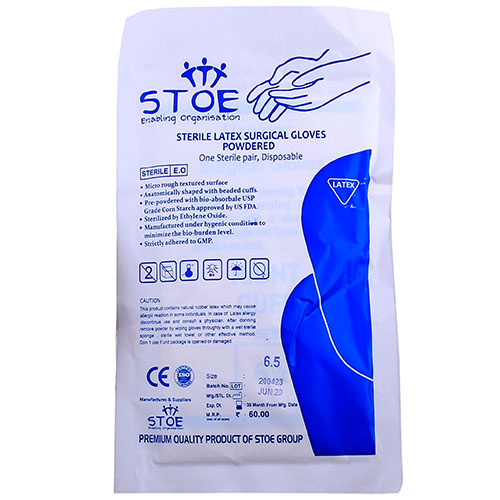 Latex surgical gloves